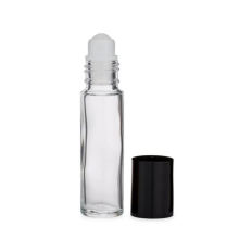 Aromatherapy, Perfume Roll On Glass Bottle 10ml 1/3 oz Bulk Wholesale With Black/White Cap & Resin Roller Ball Insert